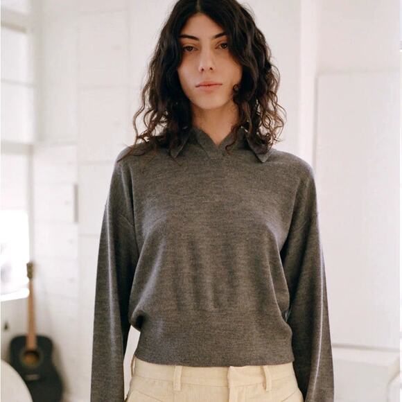 Maryam Nassir Zadeh – Getty Polo in Ribbon (Grey) – Small – NWT - Picture 3 of 11